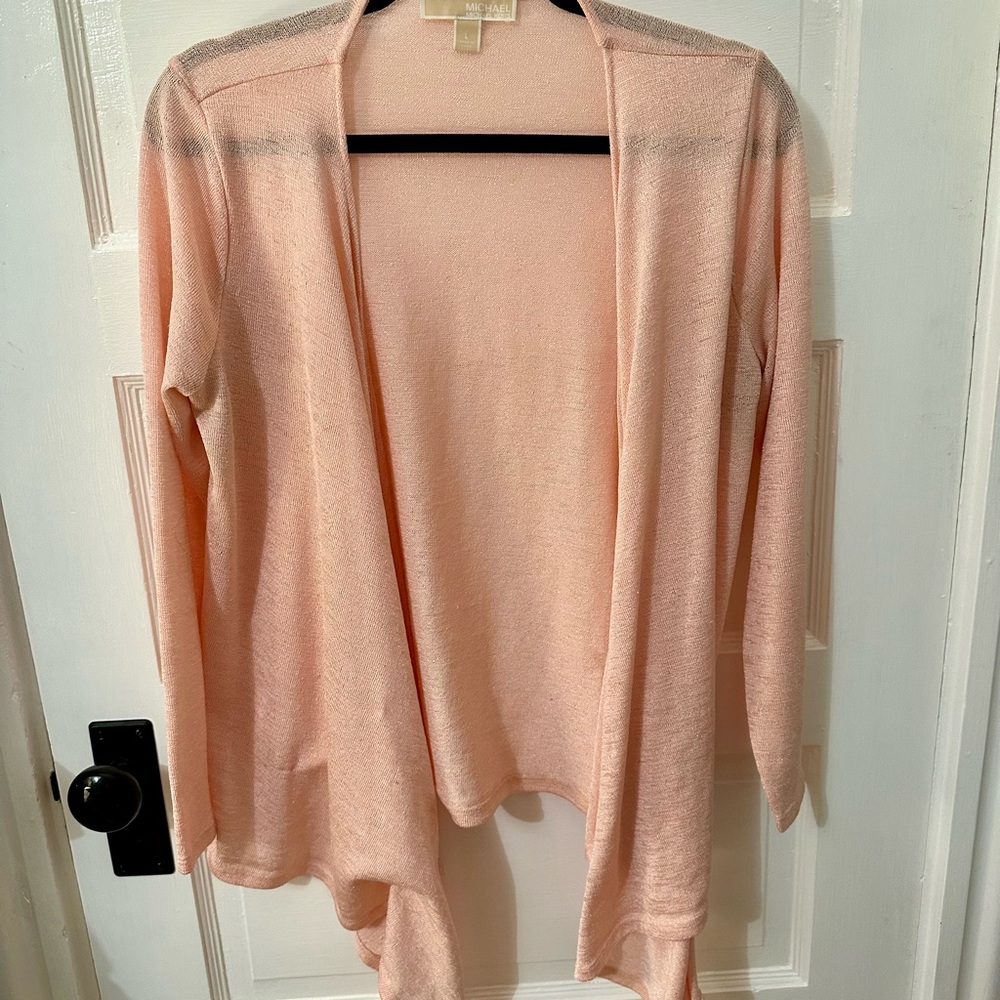 Michael Kors Light Pink Open-Front Cardigan